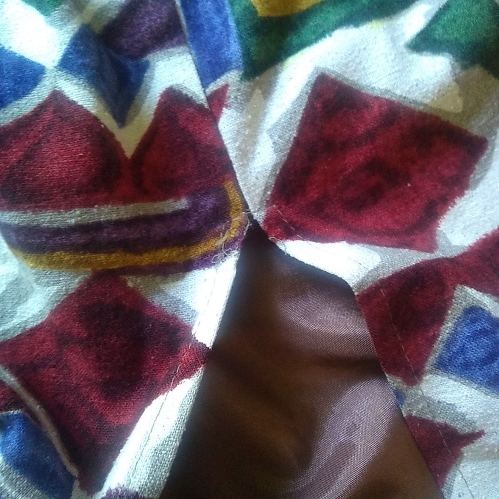 New York Studio Geometric Print Vintage Faux Wrap Skirt - Picture 7 of 7
